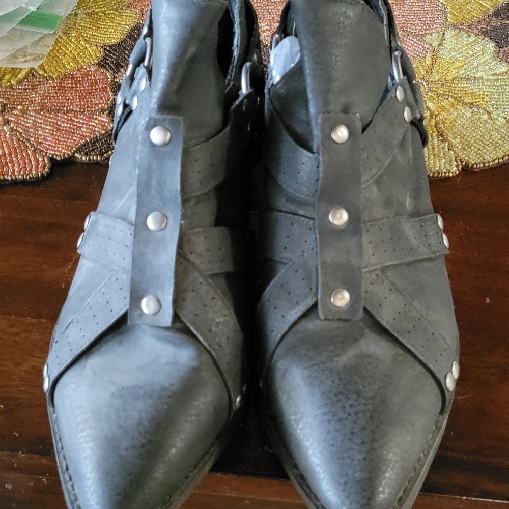 Matisse Black Ankle Boots with Silver Accents